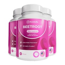3 Pack of Rosabella (1300mg) Organic Beetroot Capsules for Blood Flow & Heart He picture