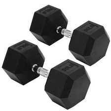 Sprint Demon 50LB Rubber Hex Dumbbell Set 2pc Non-Slip Grip Home Gym picture