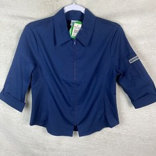 Girl Scouts Senior Blouse NWT Navy Blue Zip Size 7/8 picture