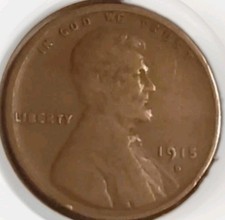 Early Teen 1915 Denver Mint Average Circulated Lincoln Wheat Penny 1C Free Post picture