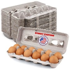 MT Products Blank Natural Pulp Egg Cartons | Holds 12 Eggs - Pack of 25 picture