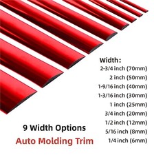 6mm-70mm Chrome Red Car Door Body Bumper Strip Exterior Molding Trim 5-50FT picture
