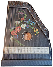 Antique/VTG Jubeltone Konzert Salon Harfe Qualitatsmarke Zither Lap Harp Germany picture