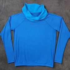 Lululemon Healthy Heart Pullover Womens 6 Blue Long Sleeve Cowl Neck Active Top picture