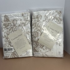 Garnet Hill Signature Toile Floral Flannel King Shams Linen 40543 New Pair picture