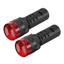 2pcs AC/DC 12V Indicator Lamp Flashing Alarm with Buzzer AD16-16SM Red LED picture
