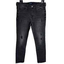 Express men’s distressed hyper stretch slim jeans Sz 33x31 Measured Grayish Blac picture