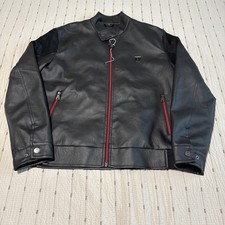 NWOT FERRARI F COLLECTION black leather and suede jacket ITALY Mens Large picture