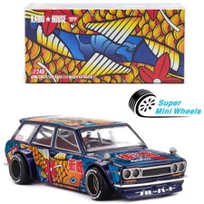 Mini GT x Kaido House 1:64 Datsun KAIDO 510 Wagon Koi Wagon V1- Blue - KHMG248 picture