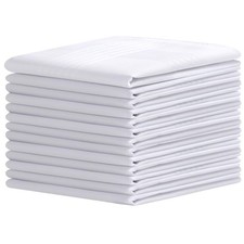 Ohuhu Handkerchiefs for Men, 100% Soft Cotton Hankerchief Machine Wash White Poc picture