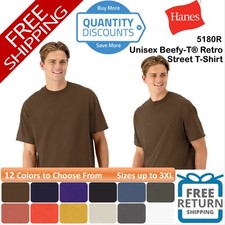 Hanes Beefy-T Short Sleeve Cotton Retro Street T-Shirt Up To 3XL 5180R picture