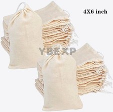 100/500/1000pcs Cotton Muslin Drawstring Bags For Craft,Gift,Soap,Herbs 3x4 4x6 picture