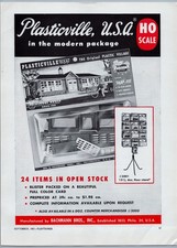 1961 Bachman Plasticville Vintage Toy Ad HO Train Set Buildings Store Display picture