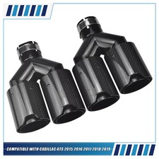 2x Out Dual Exhaust Twin End Tips Tail Pipe Carbon Fiber Fits BMW 63MM In 101MM picture