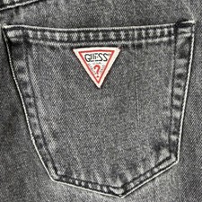 Vintage Guess High Waisted Tapered Leg Jeans Grey Acid Wash Denim 27 picture