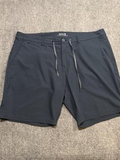 Roark Shorts Mens 34 Blue Stretch Chino Drawstring Zip Pockets 8 Inseam Travel picture