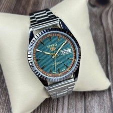 Vintage 1980s Seiko 5 Automatic, Green Dial,Day Date, Refurbished Made In Japan  picture