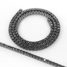 New 4-5mm Black Moissanite Tennis Chain 316L Stainless Steel Bracelet Necklace picture