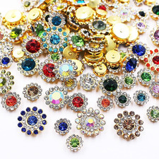 100Pcs Sew on Rhinestones Crystals Glass Gems Metal Claw Mixed 8Mm 10Mm 12Mm picture