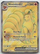 Ninetales ex 186/165 Ultra Rare 151 Pokemon Holo DMG picture