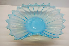 Stunning Vintage Fostoria Blue Opalescent Heirloom Centerpiece Bowl 12.75