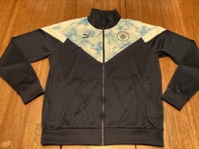 NWOT's Puma Manchester City FC Soccer Iconic Track Jacket Navy Blue Men's Size L picture