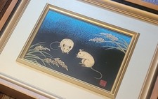 Original Japanese Lacquerware Wajima-nuri  Panel, Maki-e, by Yoshida Saishu picture