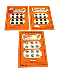 VTG Supersnap Rolled Edge Snap Fasteners Black Silver Rust Proof Lot of 3 READ picture