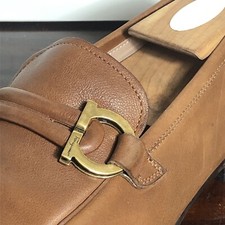 $950 Salvatore Ferragamo Mens BONN Brown Shoes Gold Gancini Bit  Loafers 7.5EE picture