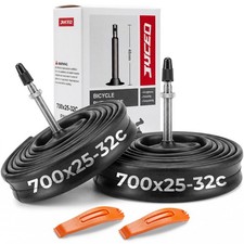 2PCS 700C Heavy Duty Bike Tubes 700x25C/32C 48mm Bicycle Tubes Butyl Rubber picture
