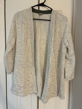 Talbots Heathered Cream Cardigan 3/4 Sleeve Large picture
