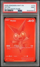 2025 POKEMON WHT EN-WHITE FLARE BLACK WHITE RARE #172 VICTINI PSA 9 picture
