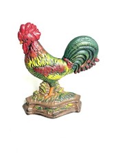 Vintage Cast Iron Rooster Door Stop 12