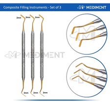 3 Pcs Dental Composite Filling Instrument Gold Titanium Coated Restorative Kit picture