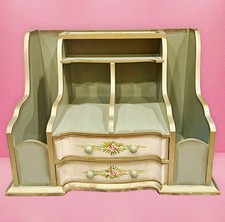 Florentine Vintage Wooden Desk Organizer Toleware Painted Floral Letter Caddy picture
