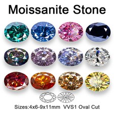 5CT Moissanite Loose Stone VVS1 Oval Cut Multiple Colors Passes Tester Gemstone picture