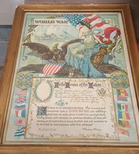 WWI World War I Color Lithograph In The Service Of The Nation 1917 W. Wilson picture