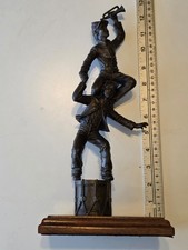 Bronze Sculpture attri Alex Brown Two Boys Playing 
