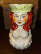 Rare Large Vintage Ceramic Nude Mermaid Toby Jug Pitcher Mug – 9