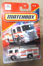 Matchbox 1-125 Series  #16  Scania P360 Fire Truck  White  1:64  diecast picture