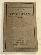 Antique 1912 Hartford CT City Plan Report • Carrère & Hastings • Fold-Out Maps picture