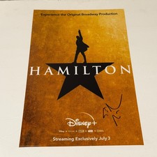 Lin-Manuel Miranda Signed Hamilton Broadway Disney Plus Movie 11x17 Photo picture