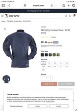 Tru-Spec Tactical Response Uniform 1/4 Zip Combat Shirt, Navy, Large/Reg picture