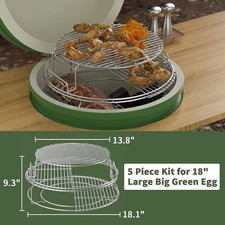 5-Piece EGGspander Kit for Large Big Green Egg Roast Removable Expansion Rack picture
