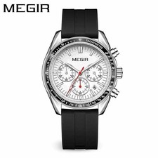 MEGIR Men's Quartz Watch Chronograph Calendar Multifunction Luminous Silicone picture
