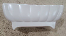 Vintage White Ribbed Rectangle Ceramic Planter 405-USA Mid-Century Modern USA picture