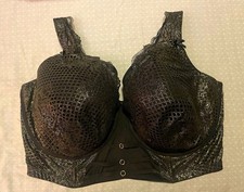 Lane Bryant Cacique black metallic lace bra size 44H picture