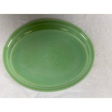 Vintage Anchor Hocking Fire-King Jadeite Oval Platter Green Milk Glass 1292 picture