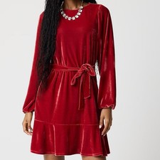 J. Crew Women’s Velvet Dress in Rich Red medium picture