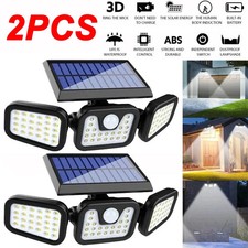 2 Pack Solar LED Motion Sensor Lights IP65 Waterproof Outdoor Security Wall picture